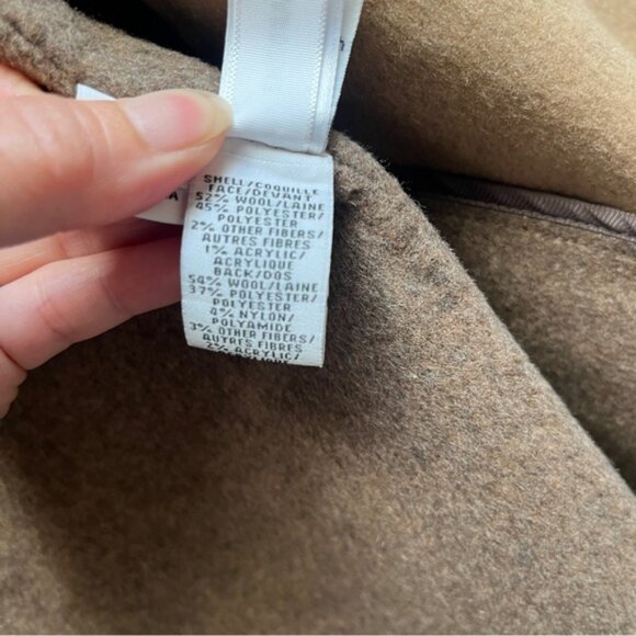 Diane Von Furstenburg DVF Shannon Wool Felted Two Tone Wrap Coat Sz S - Picture 10 of 13